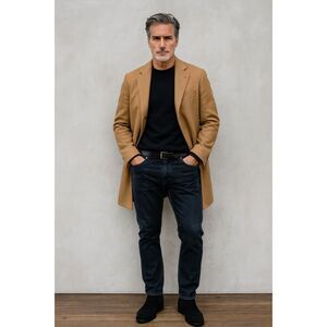 Z ZEGNA Ermengildo Black Leather Trim Straight Jeans Pants Trousers Mens Size 34